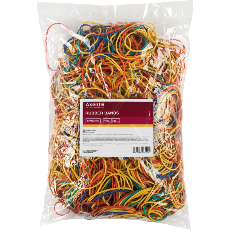 Гумки для грошей Standard Axent Delta D4613, кольорові, 1000 г